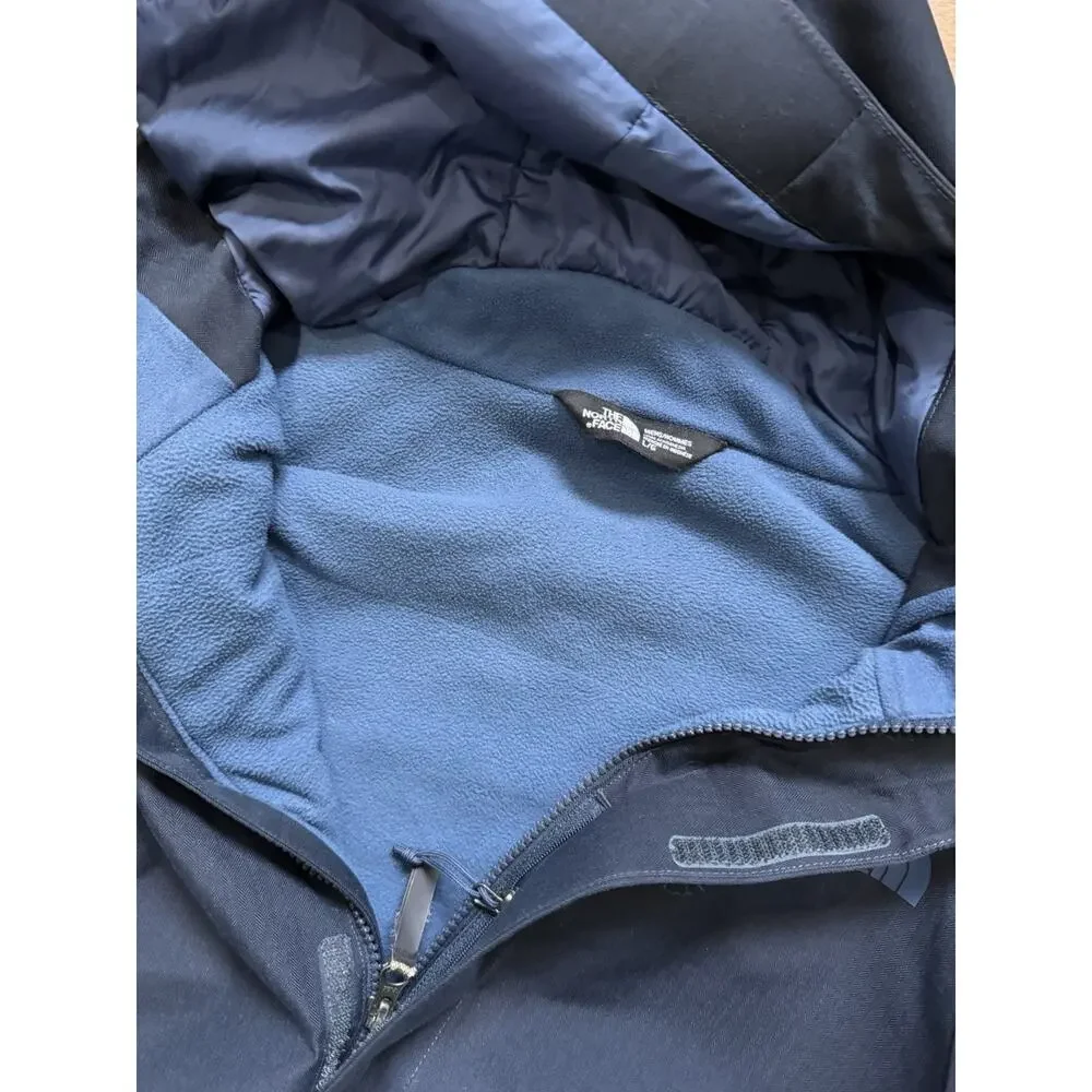 The North Face Jacket Softshell Navy Blue Zip Pockets Logo Fleece Lined Size L